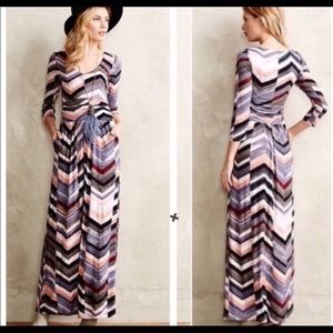 Anthropologie Maeve Novella Jersey Maxi Dress